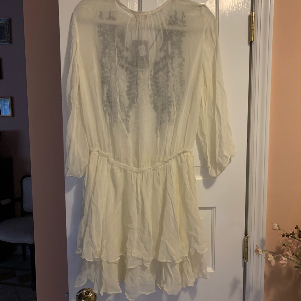 NWT! Ella Moss White with black Embroidery Dress - Picture 5 of 5